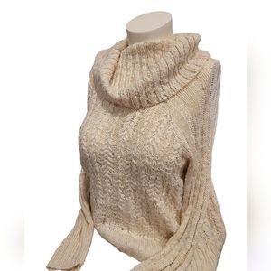 Chunky knit cowl neck sweater